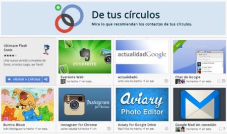 Chrome Store estrena nueva sección para ofrecer recomendaciones de nuestros círculos en Google Plus