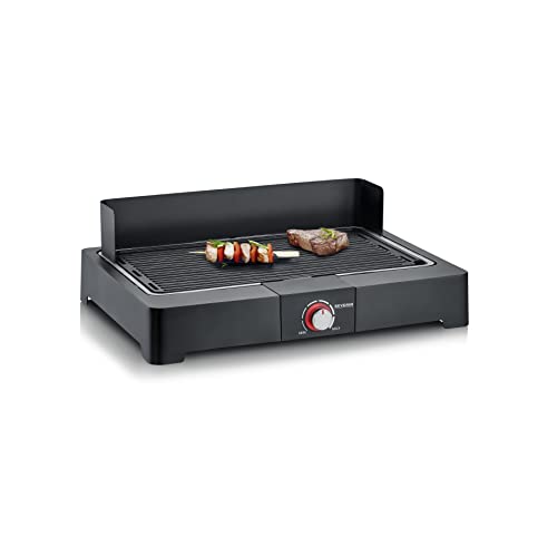 Severin Barbacoa de mesa con placa de grill acanalada para interior 