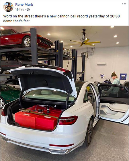 Cannonball coronavirus Audi A8