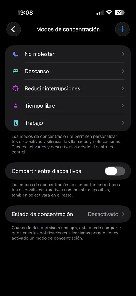 No molestar o en Sonido y vibración