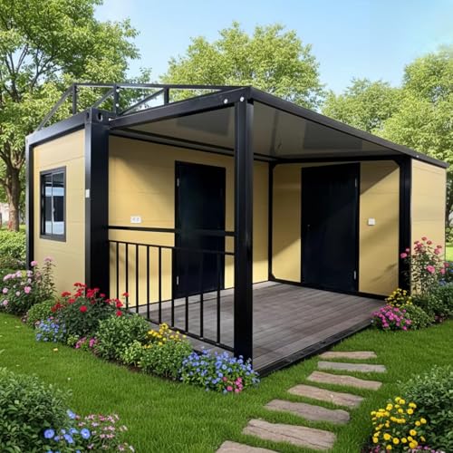 Casa prefabricada de lujo con marco de acero para la venta, casa modular plegable con 2-3 dormitorios, cocina completa y baño, casa contenedor expandible para vivir para adultos y casa móvil