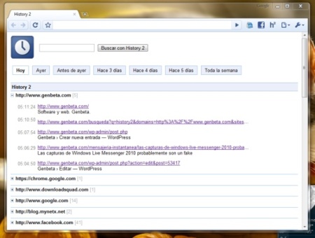 History2, una extensión para explorar el historial de Chrome de forma más organizada
