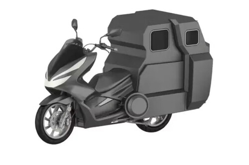 moto mini motorhome scooter para acampar moto camper Honda. Imagem: Xataka