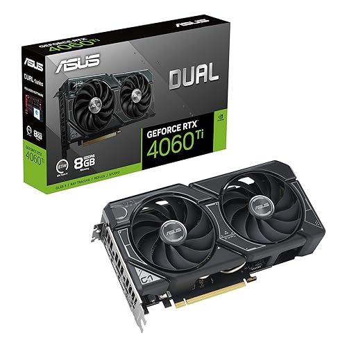 ASUS Tarjeta gráfica Dual GeForce RTX 4060 Ti OC 8GB (PCIe 4.0, 8GB GDDR6, DLSS 3, HDMI 2.1, DisplayPort 1.4a, diseño de 2,5 Ranuras, diseño de Ventilador Axial-Tech, tecnología 0dB)
