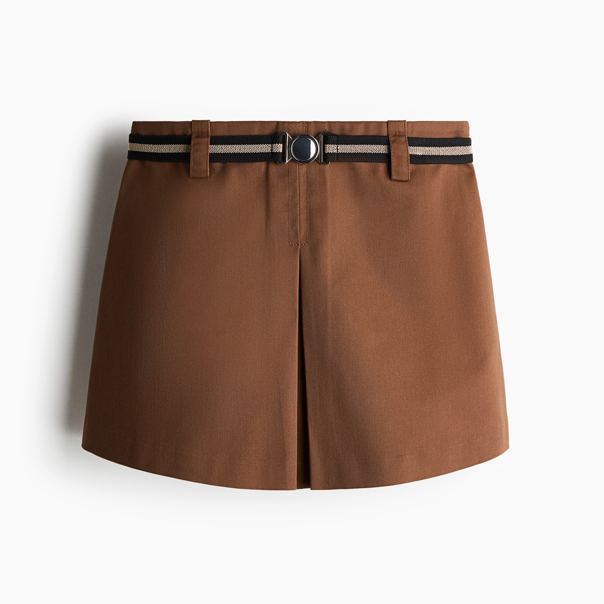 Falda pantalón de sarga con cinturón