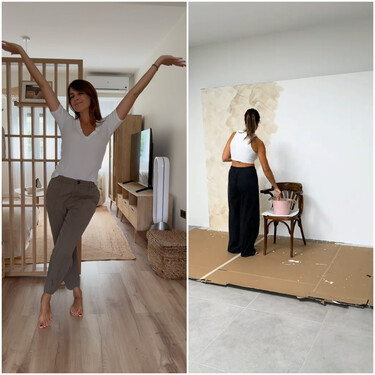 Patricia Fernández, experta en decoración: "Así he hecho yo misma este doble fondo iluminado para la tapar la televisión, parece un auténtico cuadro"