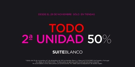 Blanco, 2ª unidad a mitad de precio ¡Todo!