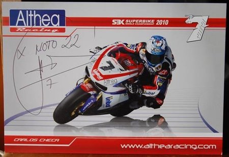Superbikes Valencia 2010, dedicatoria Carlos Checa