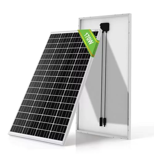 ECO-WORTHY Panel Solar 12V Placa Solar Monocristalino 170W para Cargar Batería