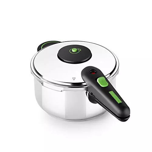 MONIX Presto Olla a presión 4L, de acero inoxidable 18/10, apta para todo tipo de cocinas incluso inducción