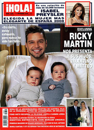 Ricky Martin presenta a sus gemelos en la revista Hola
