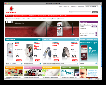 Imagen de la semana: Web de Vodafone