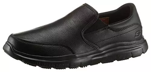Skechers Flex Advantage Sr-Bronwood, Zapatillas sin Cordones Hombre, Black Leather, 42 EU