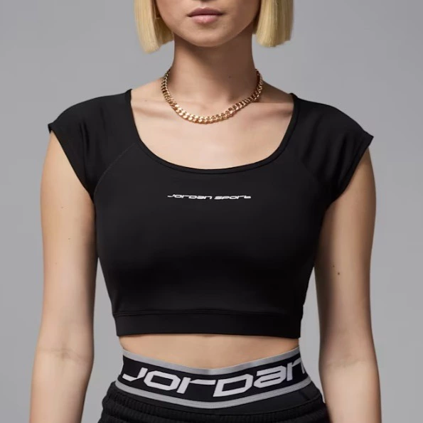 Jordan Sport Crop top de manga corta y tejido Knit - Mujer