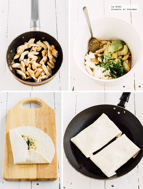 Wrap de pollo y aguacate. Receta