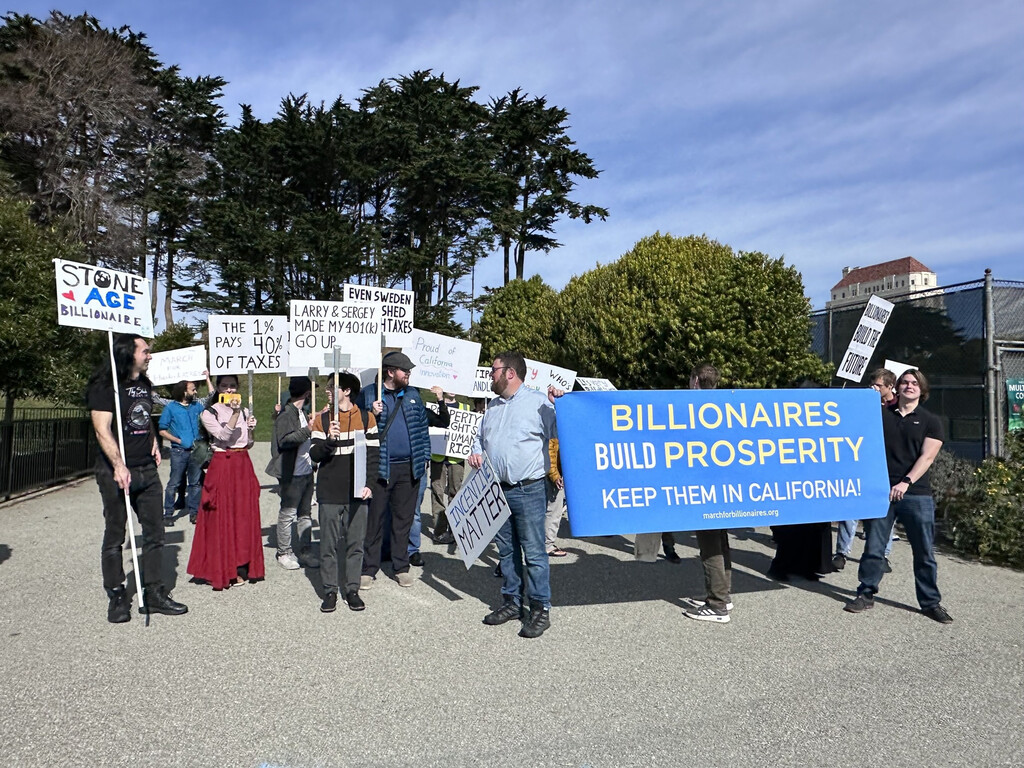 Alguien está tan preocupado por el éxodo de millonarios de California a Miami, que hasta ha organizado una manifestación 