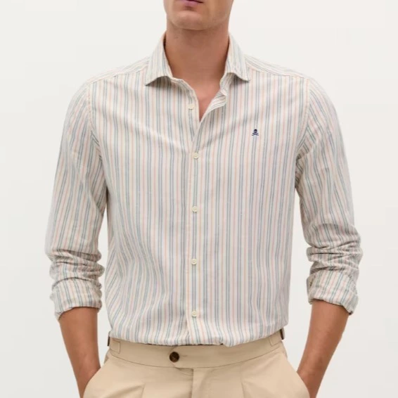 Scalpers Camisa de hombre regular fit de algodón de rayas