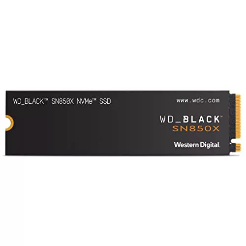 WD_BLACK SN850X NVMe SSD, 2TB M.2 2280, Velocidades de lectura hasta 7300 MB/s, escritura 6600 MB/s, SSD para Juegos internos, PCIe Gen 4, SSD de alto rendimento, Negro
