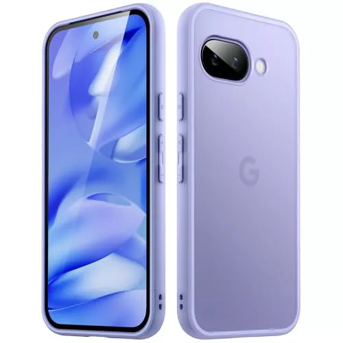 JETech Funda Mate para Google Pixel 9a 6,3 Pulgadas 2025, Carcasa Protectora Slim Respaldo Translúcida Esmerilada, Antihuellas (Lila)