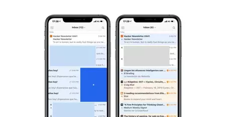 Missive でのグループメール管理では、上または下にスライドして複数のメールを同時に選択します。