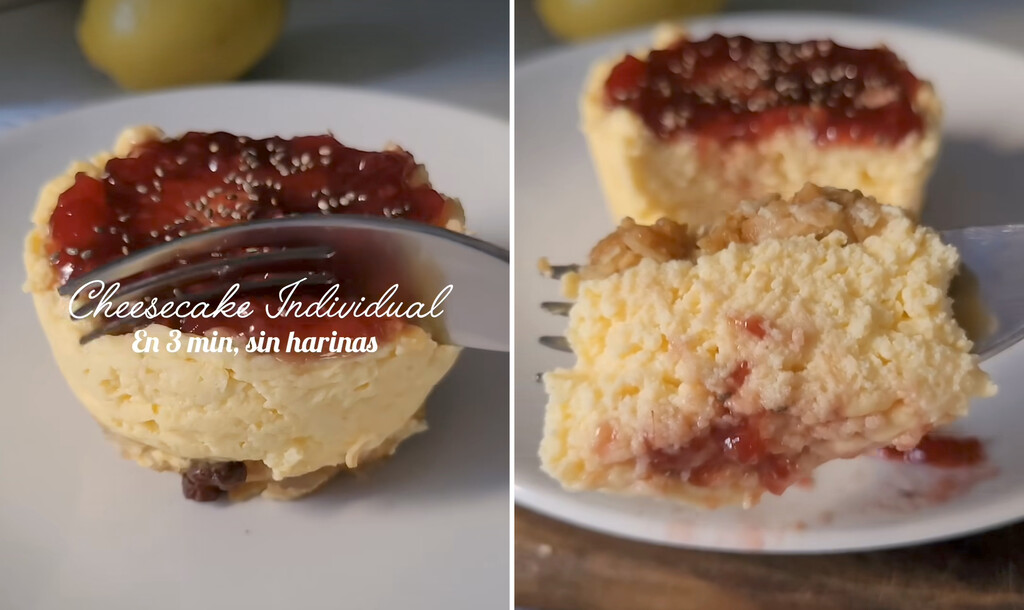 El cheescake sin harinas y sin azúcar, que puedes preparar en sólo 3 minutos para un postre saludable  