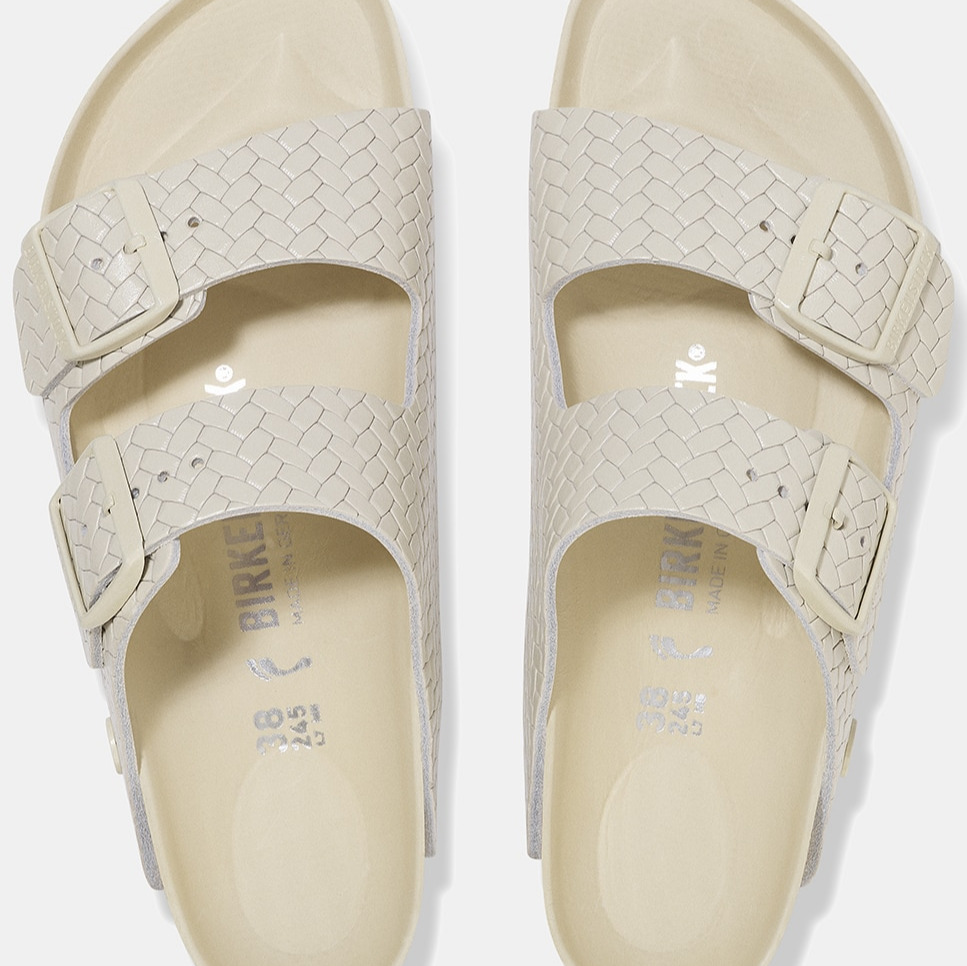 Sandalias de mujer Arizona trenzada en cuero natural Blanco Birkenstock