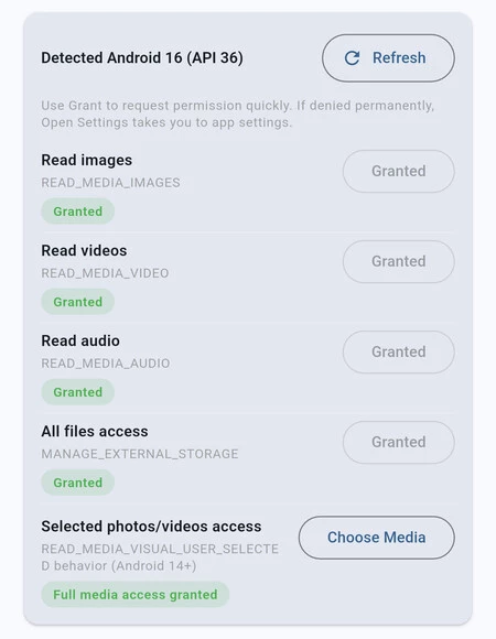 Ajustes Permisos Telephoto