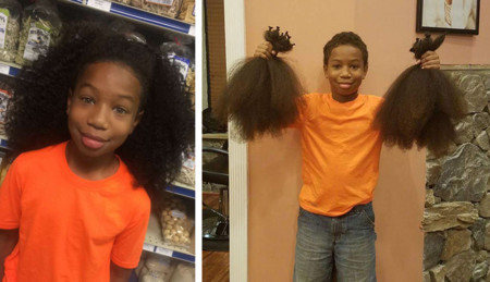 La preciosa historia de un niño de 8 años que dejó crecer su pelo durante 2 años para donarlo a los niños con cáncer