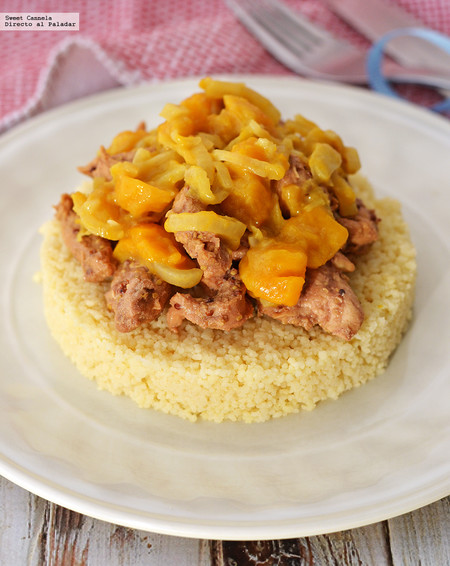 Cuscús con pollo y chutney de mango. Receta