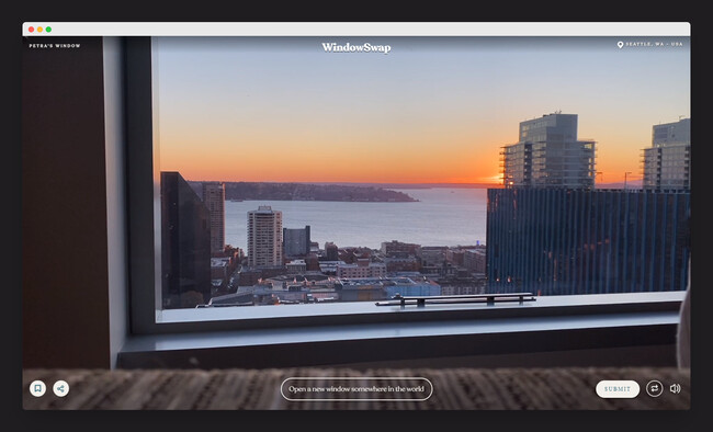 A sunset seen from a stranger's window on WindowSwap