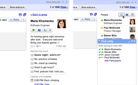 Gmail People Widget muestra la información de las personas con las que hablamos