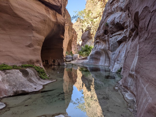 Es un oasis de aguas turquesa en el corazón de Baja California Sur: un cañón con un río cristalino que te envuelve en un paisaje rocoso único