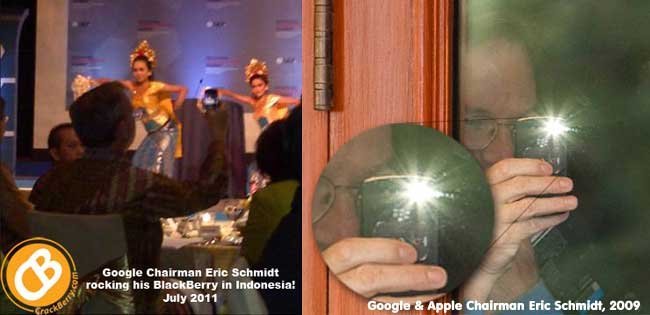 Eric Schmidt y su BlackBerry, inseparables desde 2009