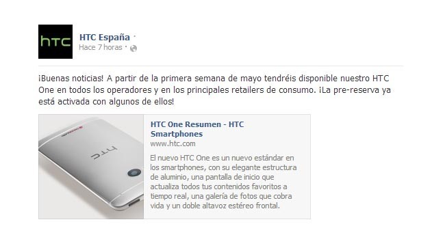 HTC One disponible en mayo