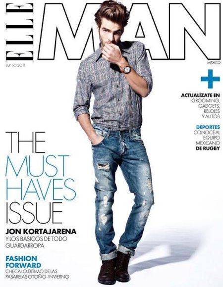Jon Kortajarena en la portada de Elle Man México