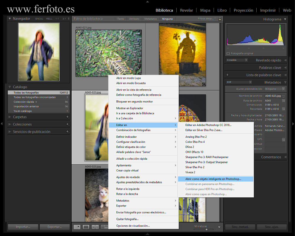 Dos formas de pasar las fotografías de Lightroom a Photoshop