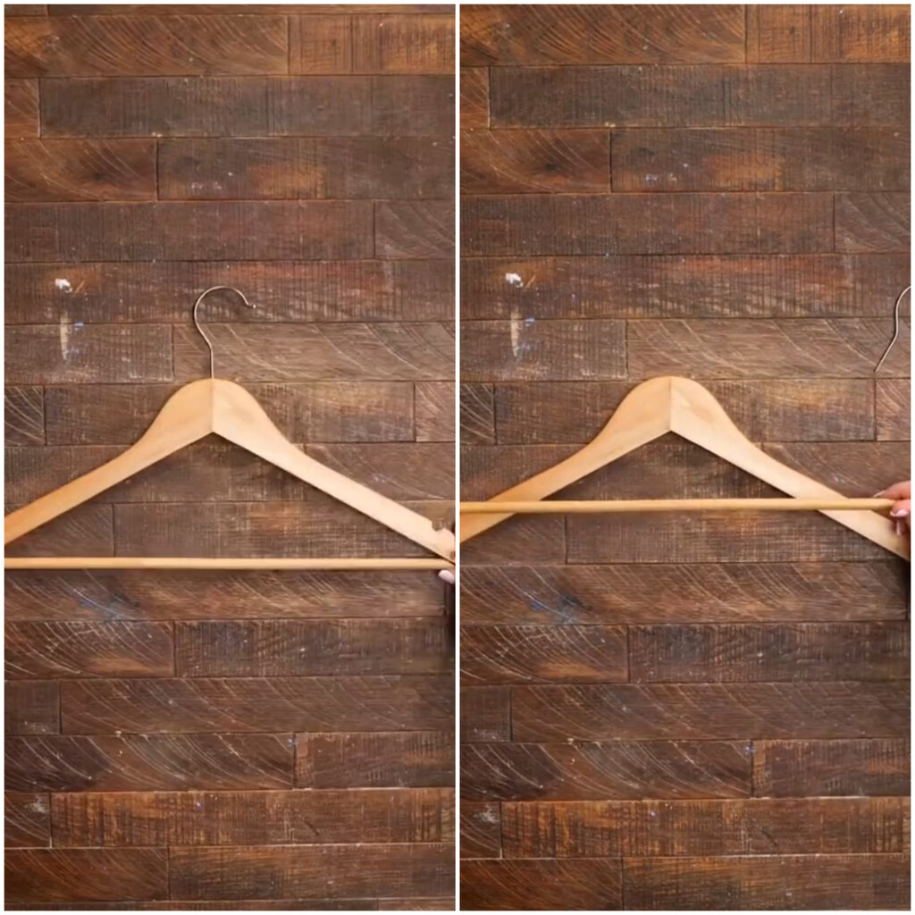 Si reutilizas las perchas de madera rotas y viejas podrás hacer este escurreplatos para la encimera de la cocina 