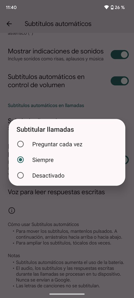 Subtitular llamadas