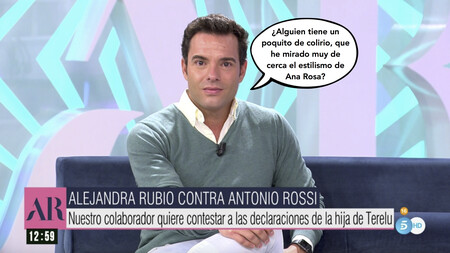 Antonio Rossi responde a Alejandra Rubio y zanja su parte del culebrón con las Campos: "estoy aquí para trabajar, no para compadrear con presentadores"