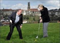 Campo de golf urbano en Friburgo, Suiza