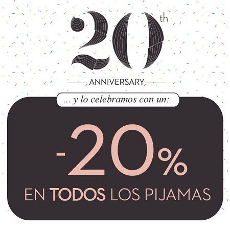 Women'secret celebra sus 20 años con un 20 % de descuento en pijamas, ¡hasta el 17!