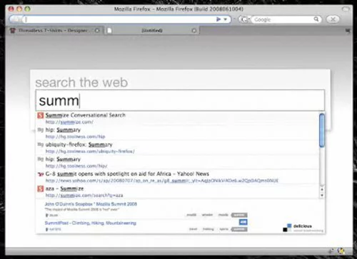 Firefox - Awesome Bar integrada en pestaña nueva