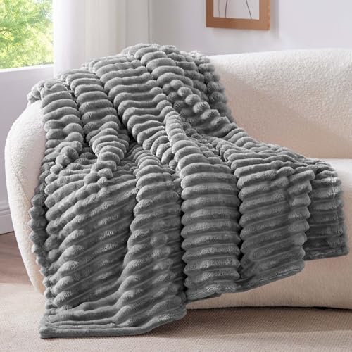 BEDELITE Decorativo Manta para Cama 90, Gris, 150x200 cm