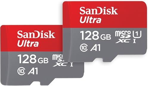 SanDisk 128 GB Ultra microSDX con adaptador SD, pack de 2