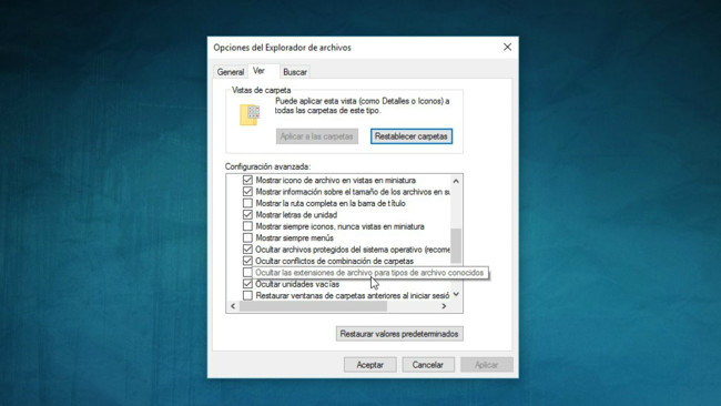 Opciones Del Explorador De Archivos