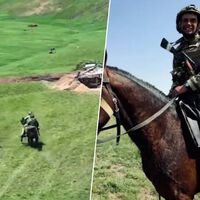 Habíamos visto de todo en Ucrania, pero esto es nuevo. Frente a los drones, Rusia ha sacado su "otra" artillería: caballos