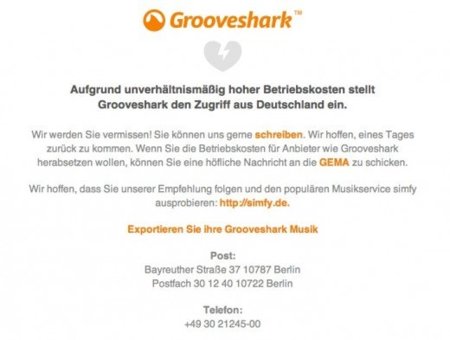 Grooveshark se ve forzado a cerrar en Alemania por presión de las discográficas