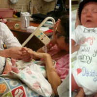 "¿Quieres casarte con mi padre?" La bonita propuesta de matrimonio con un mensajero muy especial: su bebé recién nacido