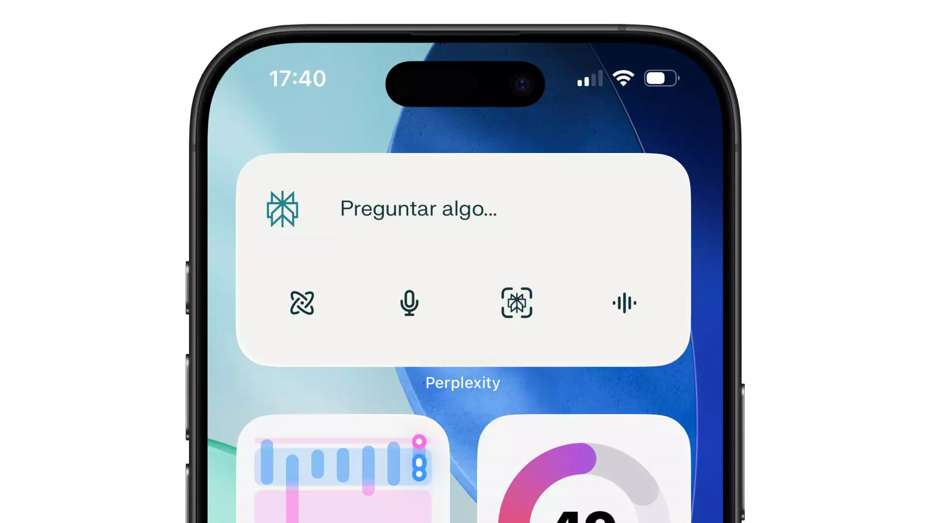 Perplexity también tiene widget para la pantalla de inicio