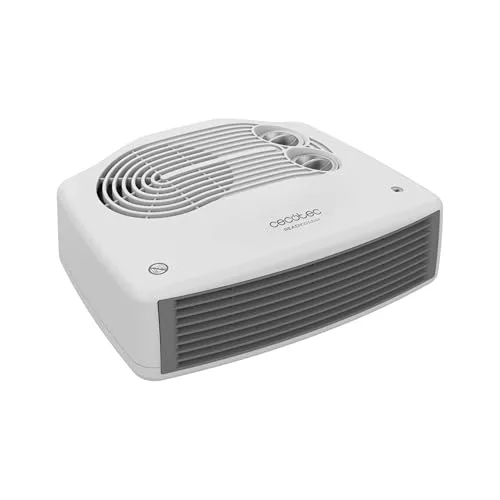 Cecotec Calefactor Eléctrico Bajo Consumo ReadyWarm 3000 Horizon White. Termoventilador, 3000W, 2 Niveles de Potencia, Termostato Ajustable, Uso Fácil e Intuitivo, Sistema Autoapagado, 28 m²